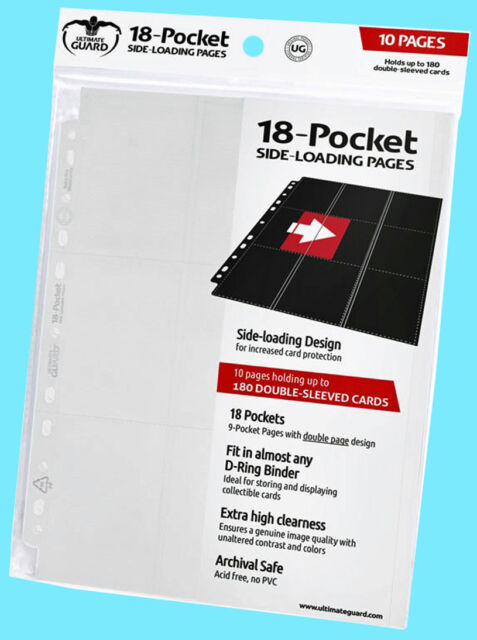 Ultimate Guard - Pages 18-Pocket Side- Loading Pages - Standard Size - White
