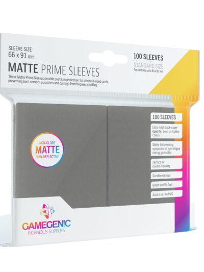GameGenic Prime Sleeves Matte Gray 100ct Standard