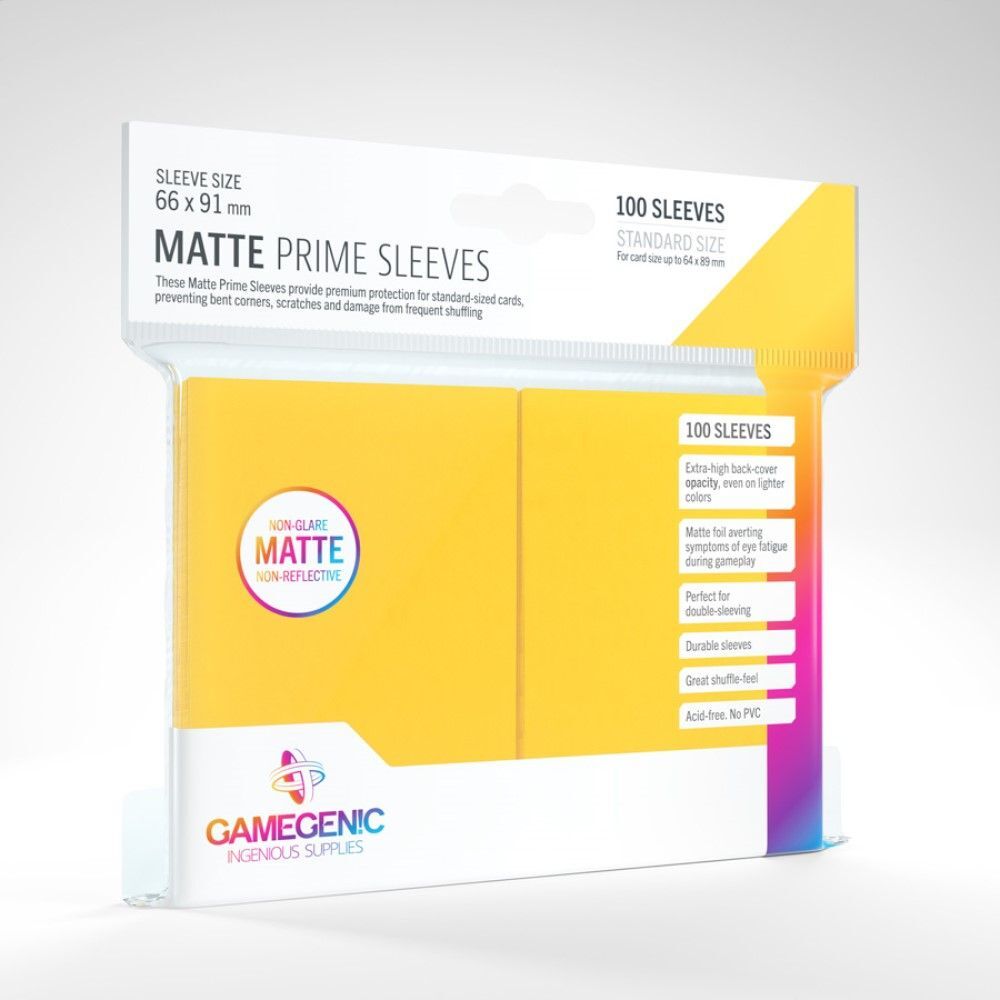 GameGenic Prime Sleeves Matte Yellow 100ct Standard