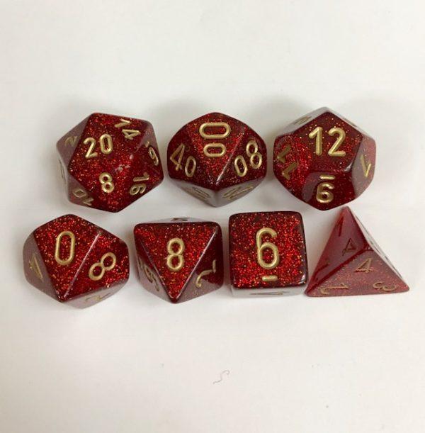 7-Die Set Gemidice: Ruby