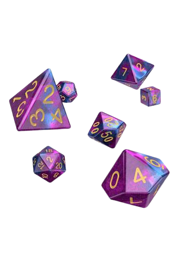 7-Die Set Gemidice: Amethyst