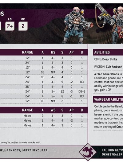 WS - Warhammer 40,000 - Datasheets : Genestealer Cults- EN
