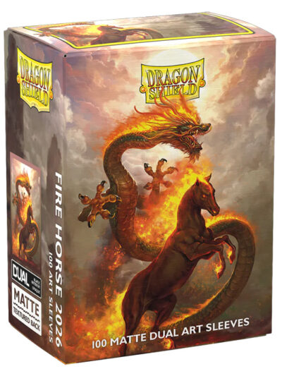 Dragon Shield Sleeves: Standard DUAL- Matte 'Fire Horse 2026' Art, Limited Edition (100 ct.)