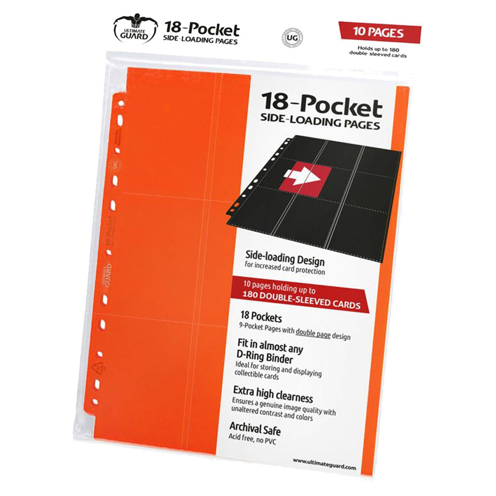Ultimate Guard - Pages 18-Pocket Side- Loading Pages - Standard Size - Orange