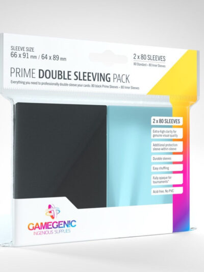 GameGenic - Card Sleeves: Prime Double Sleeving Pack- Black (66x91 mm / 64x89 mm) (80+80ct)