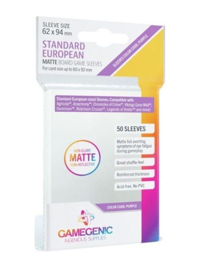 GameGenic - Card Sleeves: Board Game- Matte Standard European (62x94 mm) (50ct)