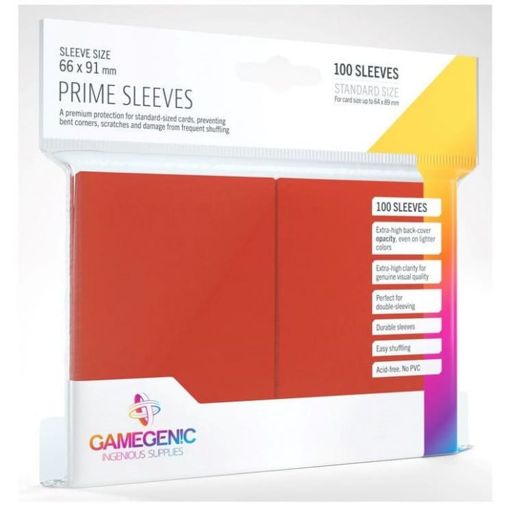 GameGenic: PRIME Sleeves: Red 100ct Standard