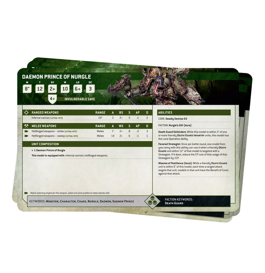 WS - Warhammer 40K - DATASHEET CARDS: DEATH GUARD (ENG)