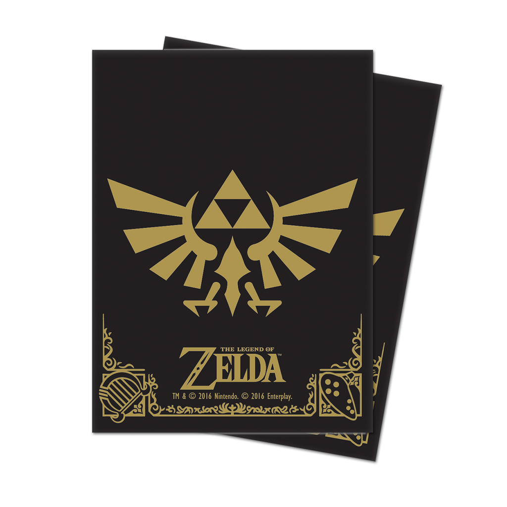 UP - Ultra Pro The Legend of Zelda: "Hyrule Crest" Deck Protector sleeves (Black & Gold) 65ct