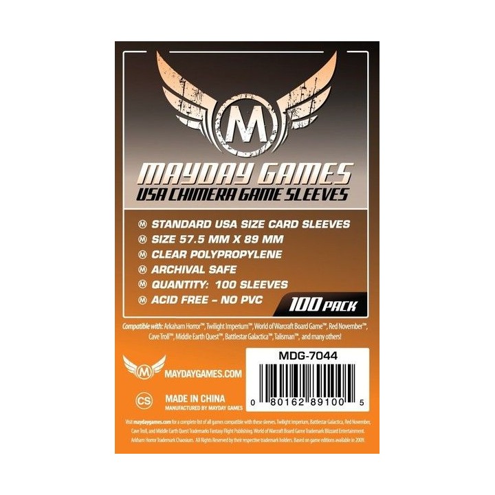 MD - Mayday Games - USA Chimera Game Sleeves 57.50 x 89 - 100 pack