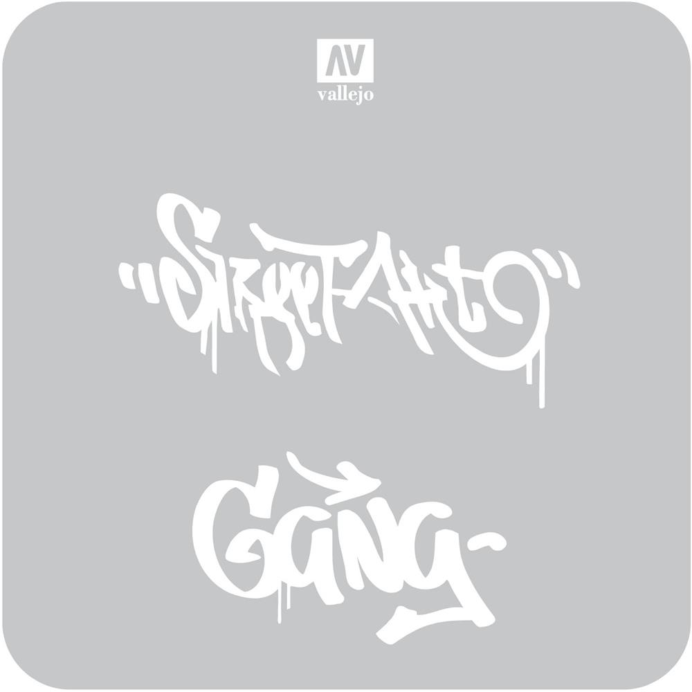 VAL - Hobby Stencils: Lettering & Signs- Vintage Motorcycles Sign, 1/35 (125 x 125 mm./4.92 x 4.92 in.)