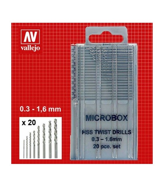 VAL - Tools: Drill - Set Of 20 Drill Bits, 0.3-1.6 mm