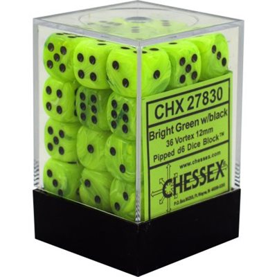 Dice - CHX 27830 - Vortex 12mm D6 Block Green/Black