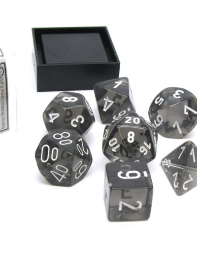 Dice - CHX 23078 - Translucent Polyhedral Smoke/White 7-Die Set