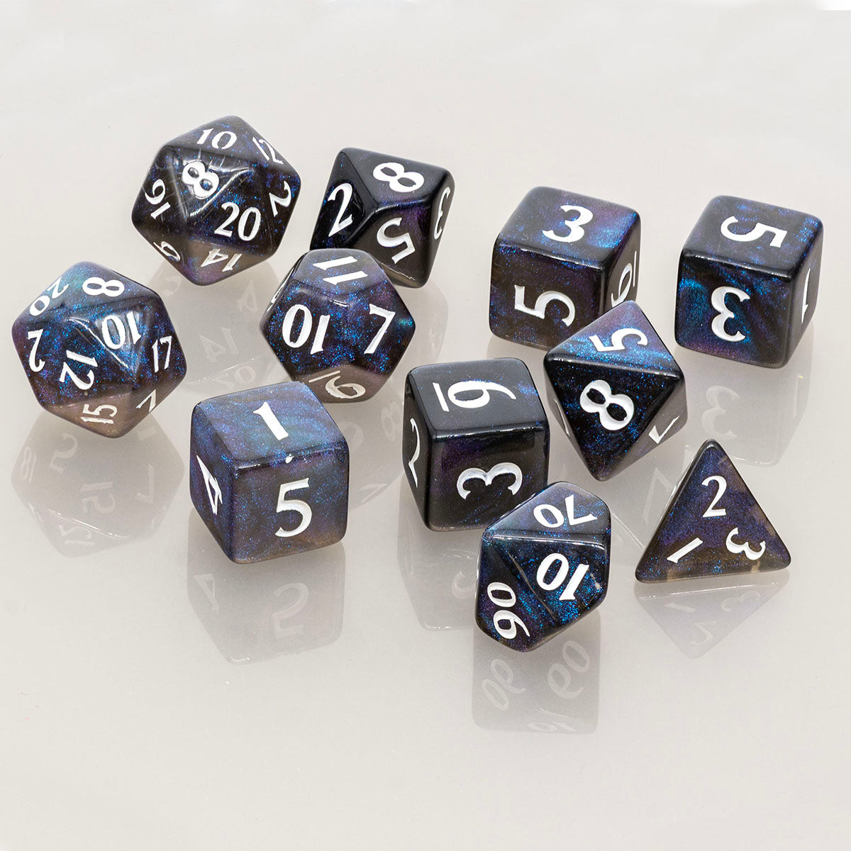 UP - 11 dice set - Eclipse/ Jet Black