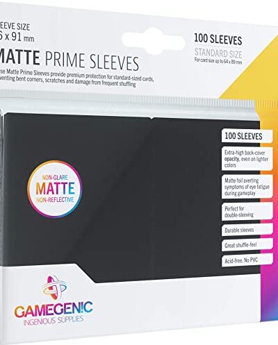 GameGenic: Prime Sleeves: Matte Black 100ct Standard