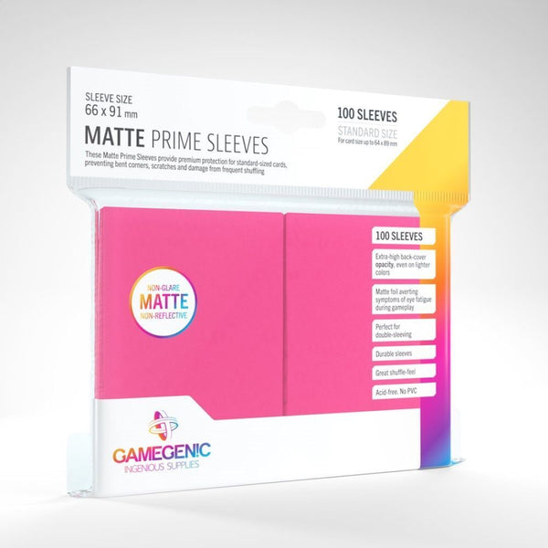 GameGenic Prime Sleeves Matte Pink 100ct Standard