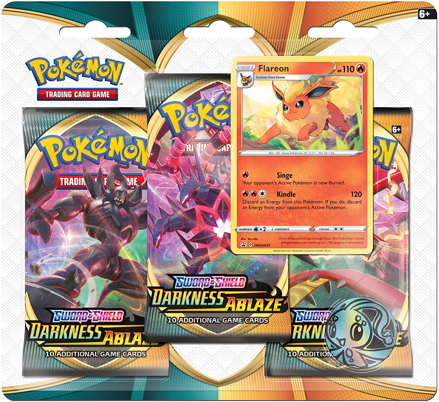 PKM - Sword & Shield 03 Darkness Ablaze 3-Booster Blister - EN