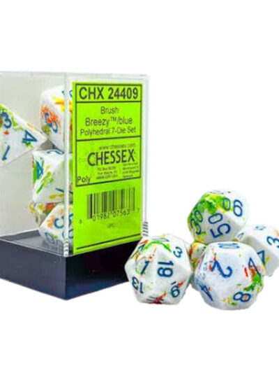 Dice - Chessex Brush Polyhedral Breezy/blue 7-Die Set