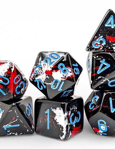 Dice - Chessex Brush Polyhedral Dark Side/blue 7-Die Set