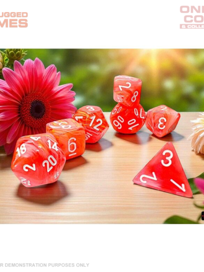 Dice - Chessex Festive Mega-hedral Dahlia/white Luminary 7 - Die Set