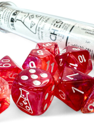 Dice - Chessex Borealis Passion/white Luminary Polyhedral 7 - Dice Set (30070)