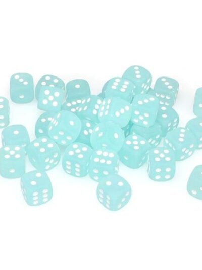 Dice - Chessex Frosted 12mm d6 Dice Block (36ct.) - Teal/white