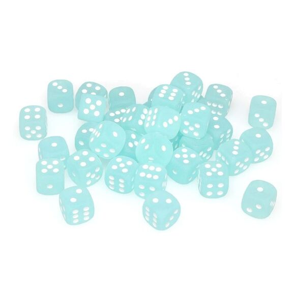 Dice - Chessex Frosted 12mm d6 Dice Block (36ct.) - Teal/white