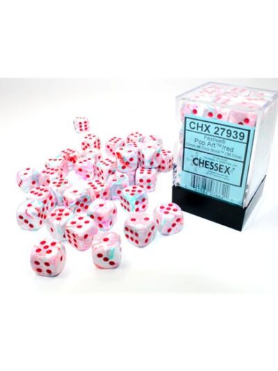 Dice - Chessex Festive 12mm d6 Dice Block (36ct.) - Pop Art/red