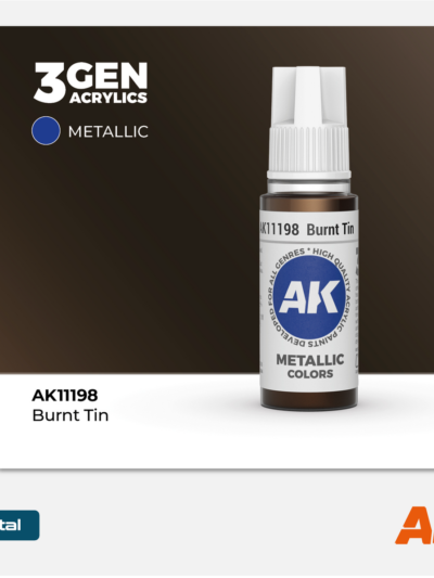 AKL - AK Interactive 3G Acrylic: Burnt Tin 18ml