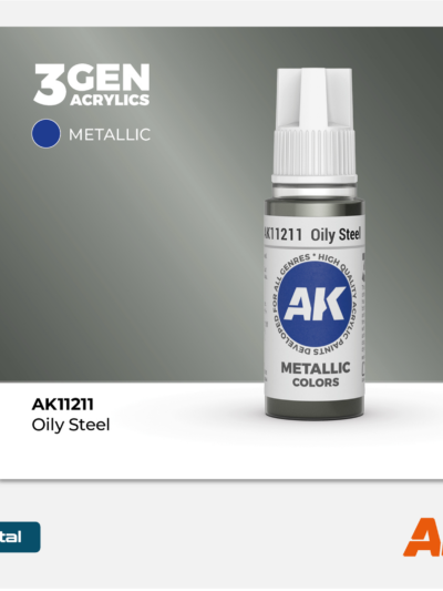AKL - AK Interactive 3G Acrylic: Oily Steel 18ml