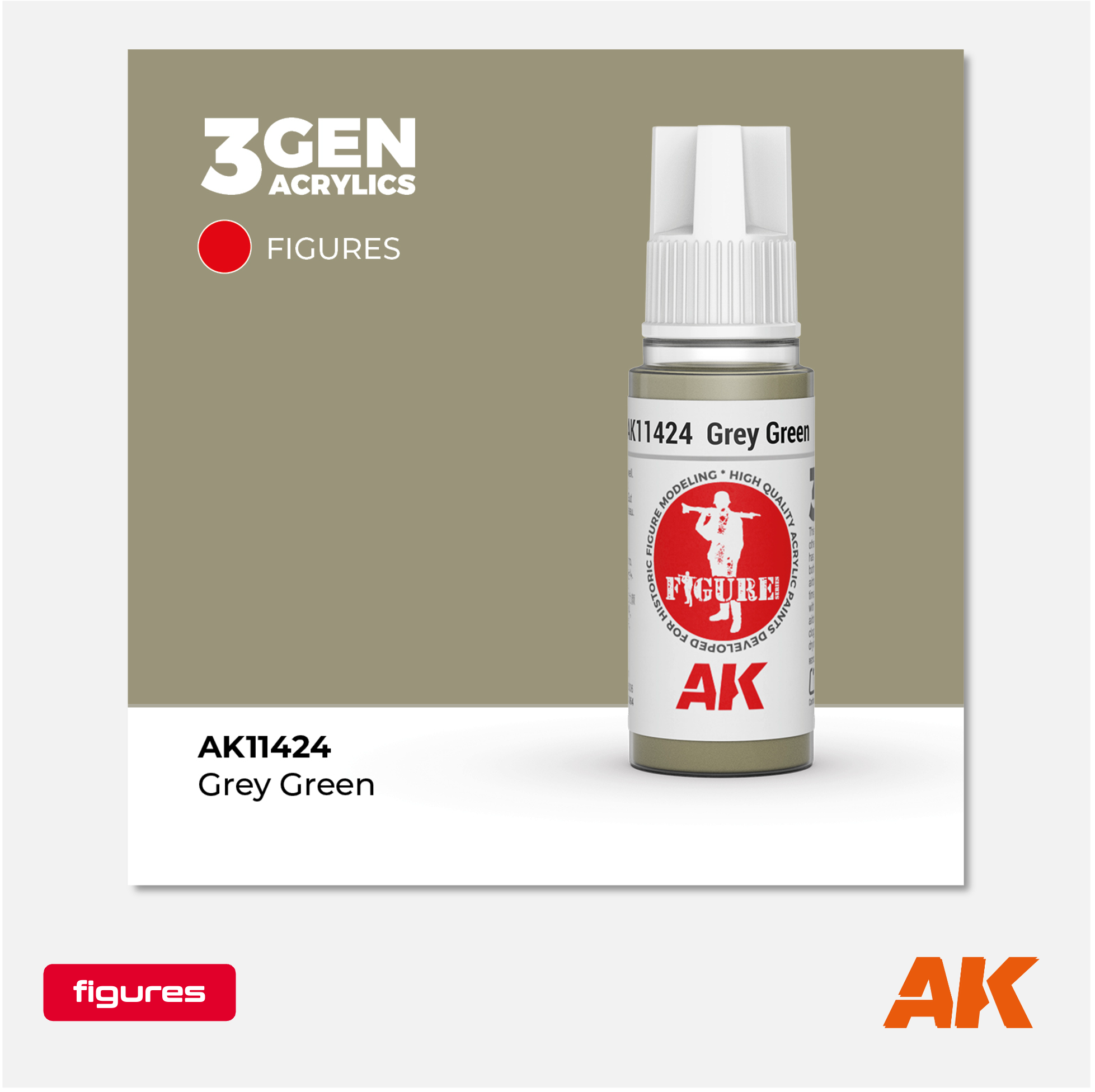 AKL - AK Interactive 3G Acrylic: Grey Green 18ml