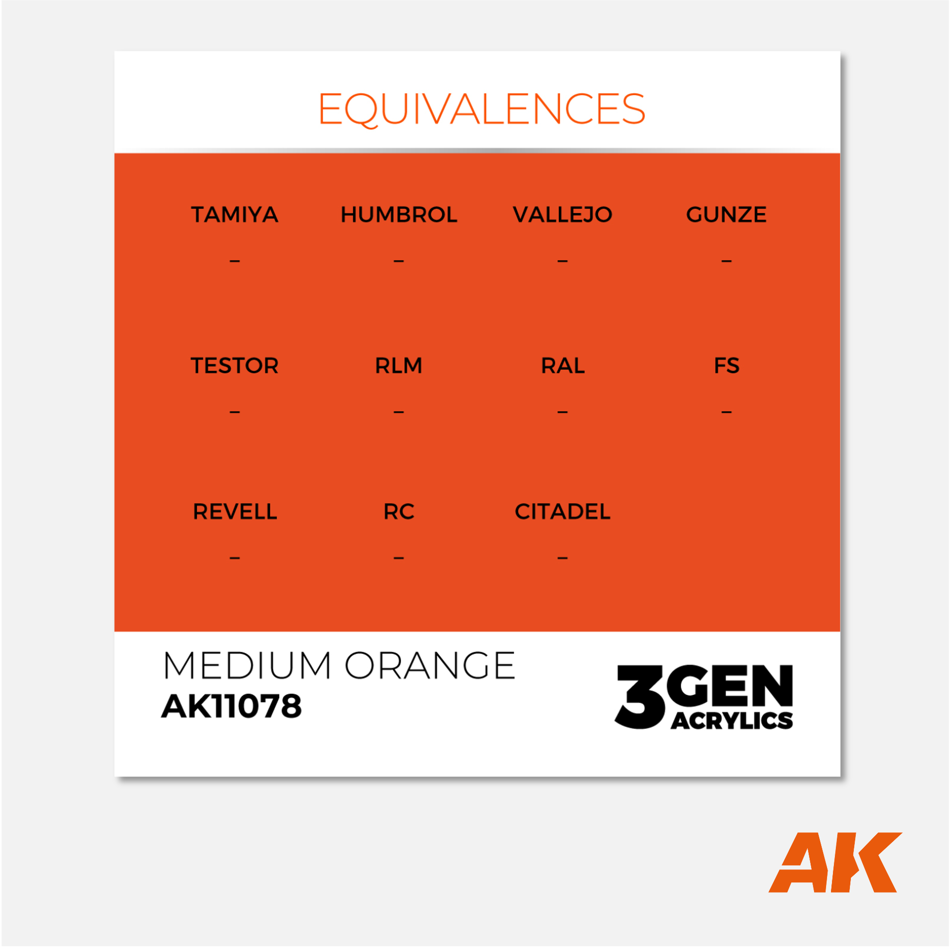 AKL - AK Interactive 3G Acrylic: Medium Orange 18ml