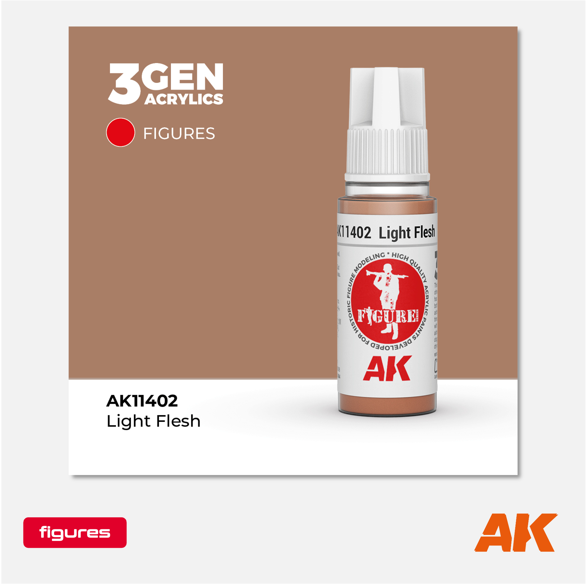 AKL - AK Interactive 3G Acrylic: Light Flesh 18ml